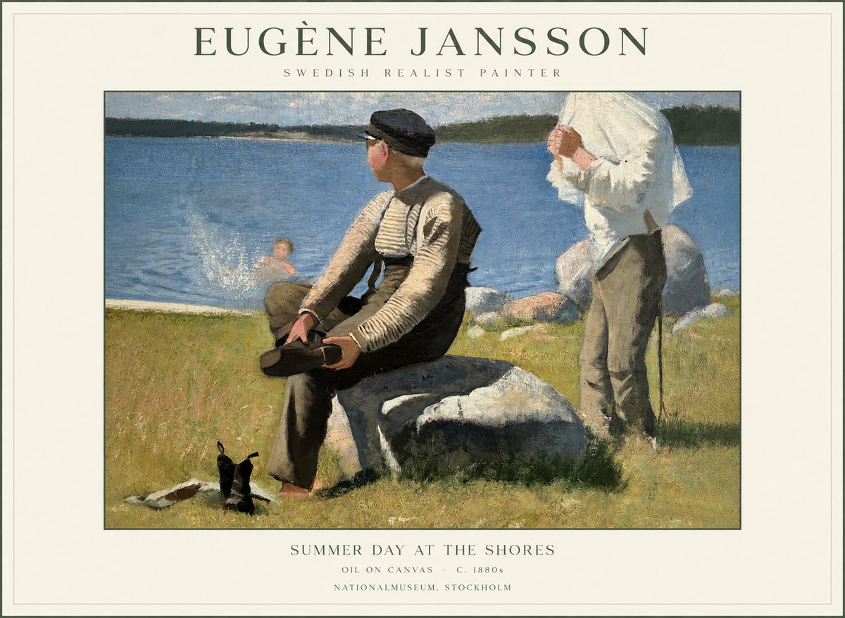 Eugène Jansson Summer Day at the Shores No1 - Affiche