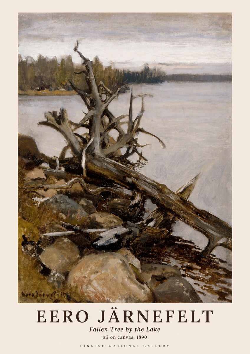 Eero Järnefelt Fallen Tree by the Lake No1 - Affiche