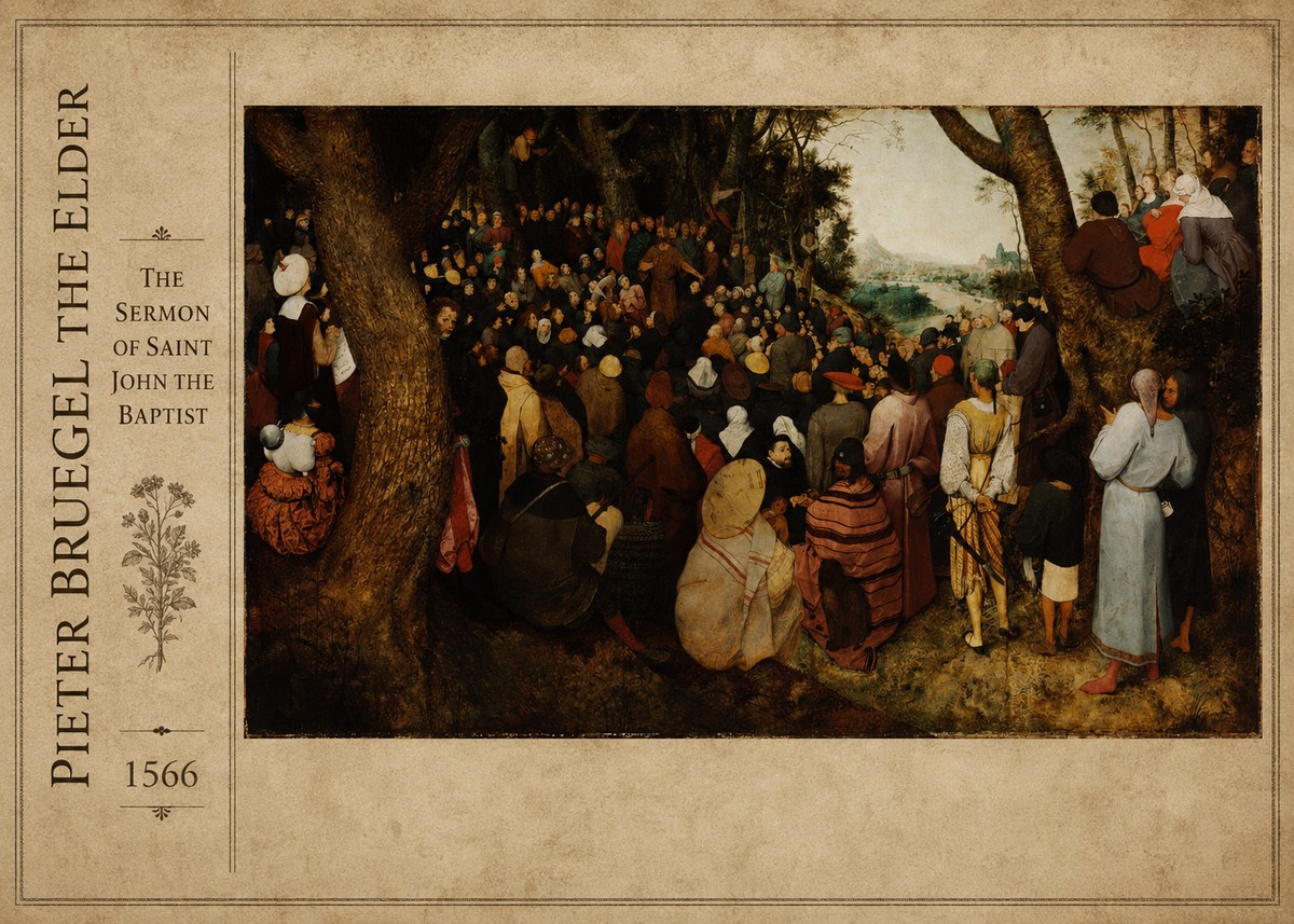 Pieter Bruegel The Sermon of Saint John the Baptist I No2 - Affiche