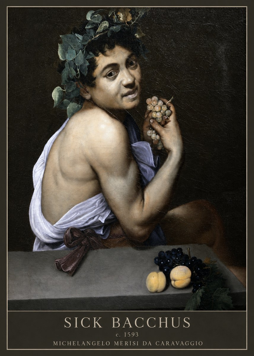Michelangelo Merisi da Caravaggio Sick Bacchus No5 - Affiche