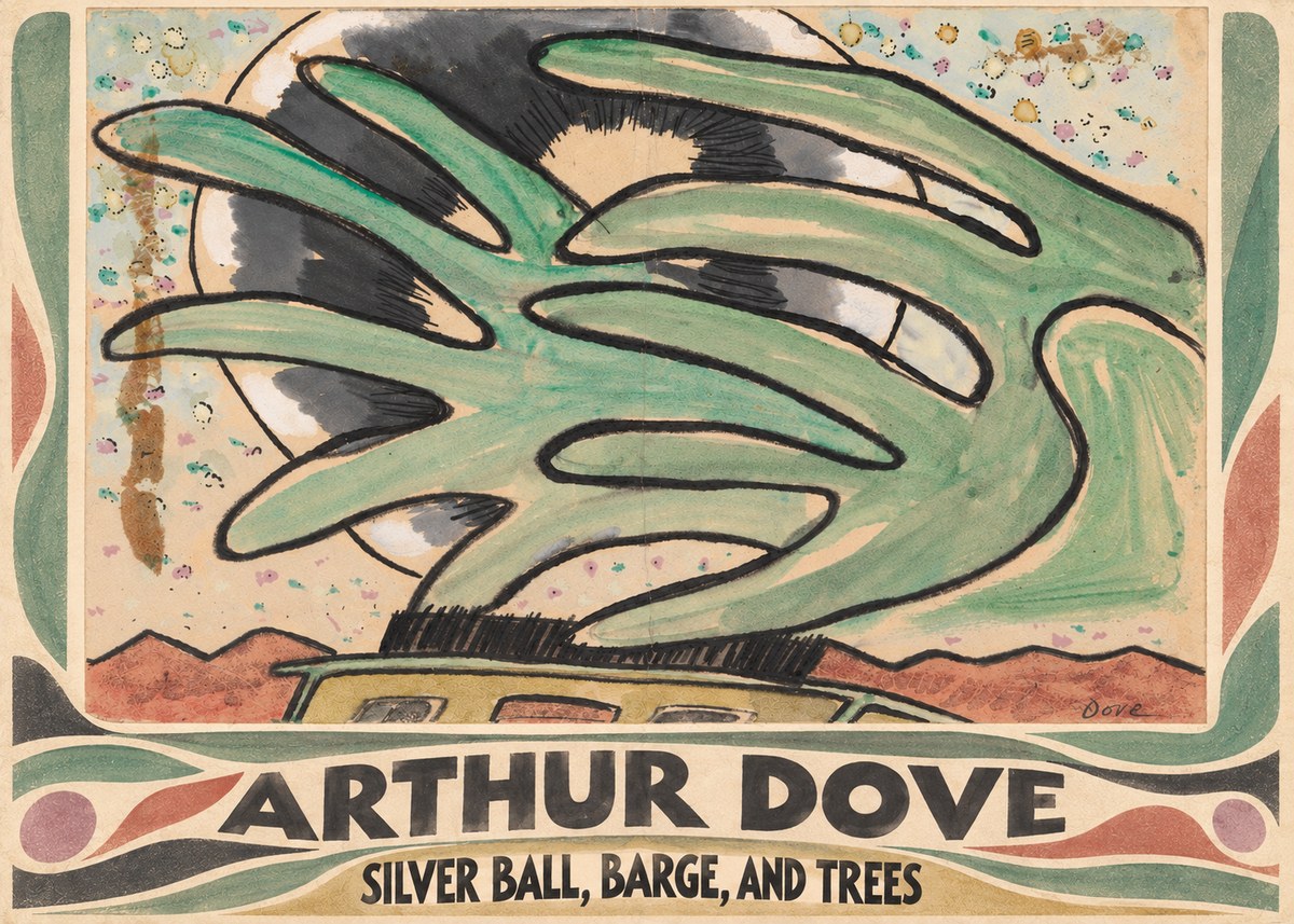 Arthur Dove Silver Ball, Barge, and Trees No4 - Affiche