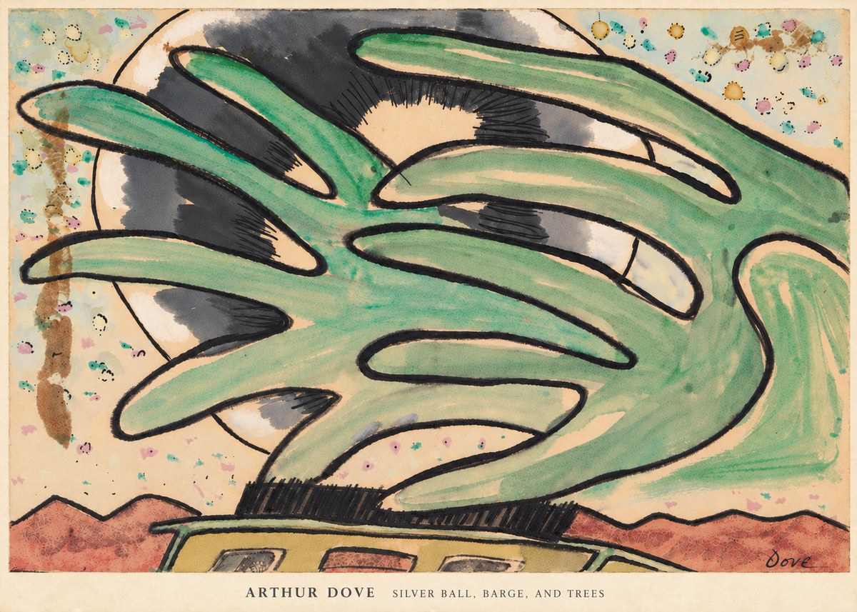 Arthur Dove Silver Ball, Barge, and Trees No6 - Affiche
