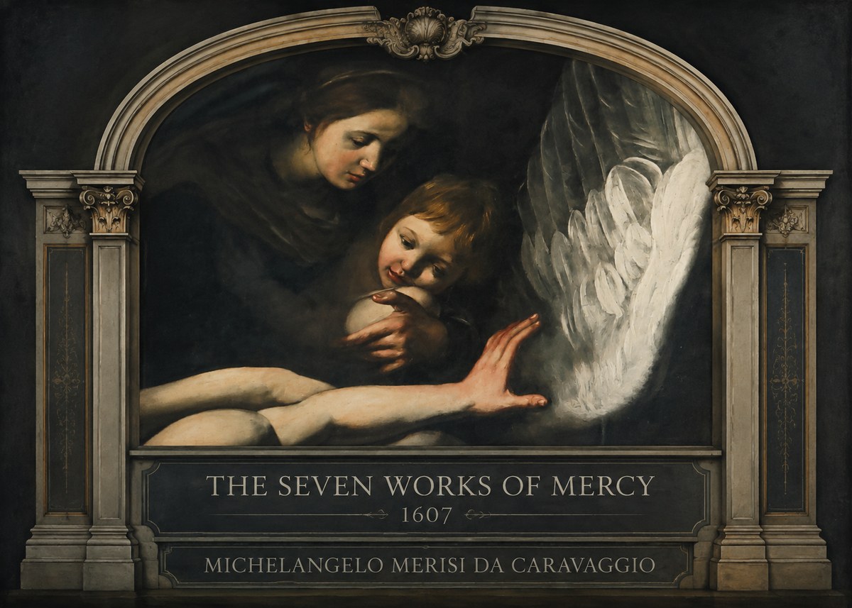 Michelangelo Merisi da Caravaggio The Seven Works of Mercy IV No3 - Affiche