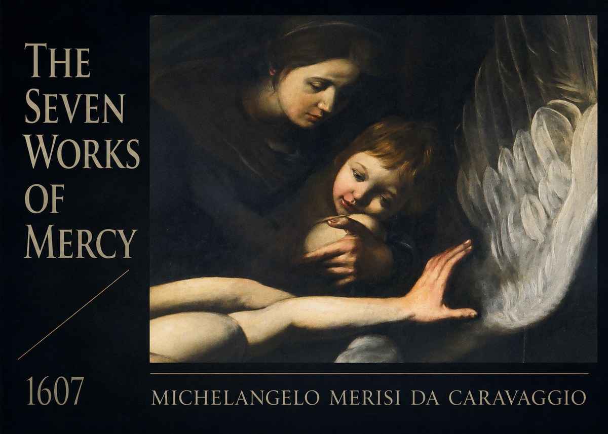 Michelangelo Merisi da Caravaggio The Seven Works of Mercy IV No6 - Affiche
