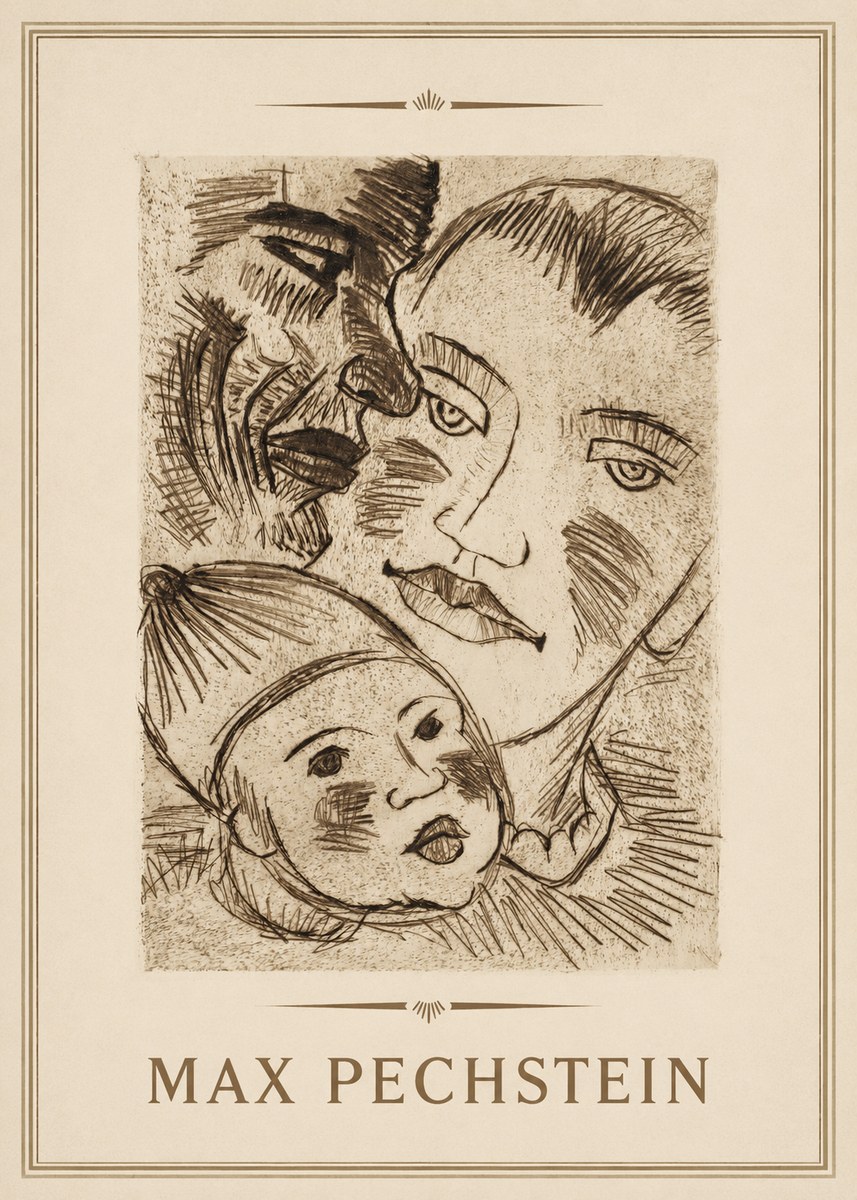 Max Pechstein Fischerfamilie No3 - Affiche
