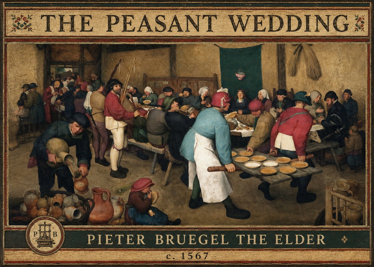 Pieter Bruegel The Peasant Wedding III No3 - Affiche