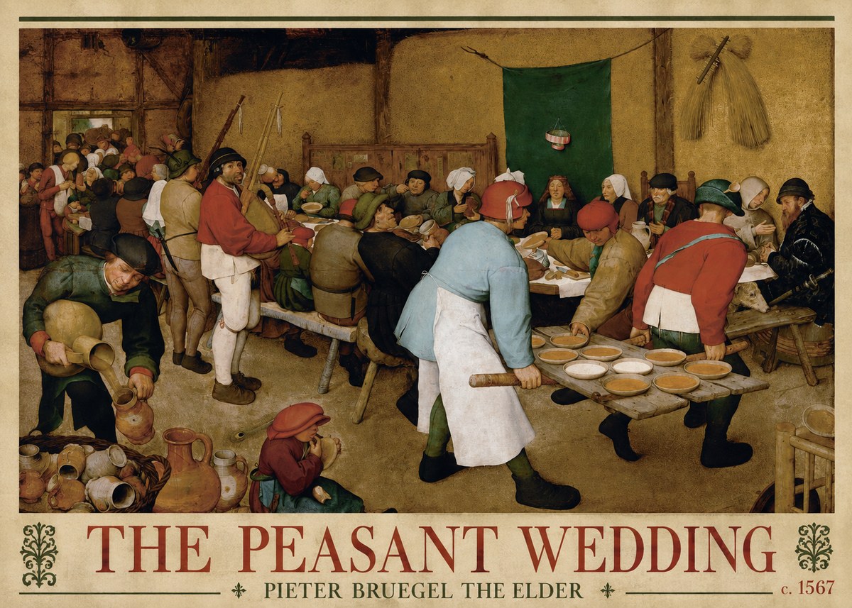 Pieter Bruegel The Peasant Wedding IV No3 - Affiche