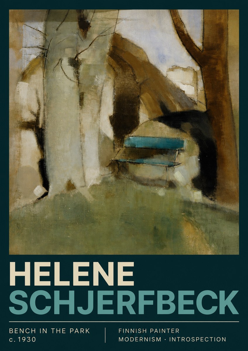 Helene Schjerfbeck Bench in the Park No3 - Affiche