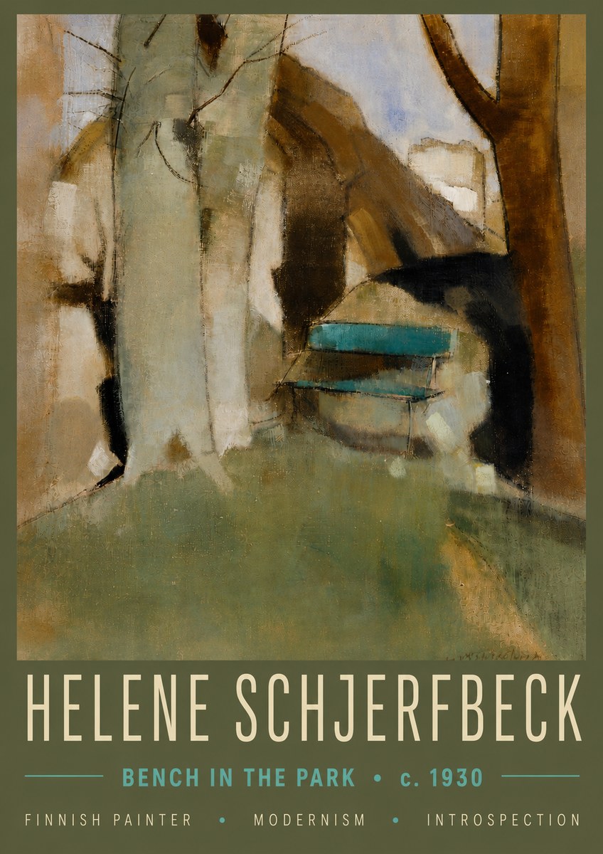 Helene Schjerfbeck Bench in the Park No5 - Affiche