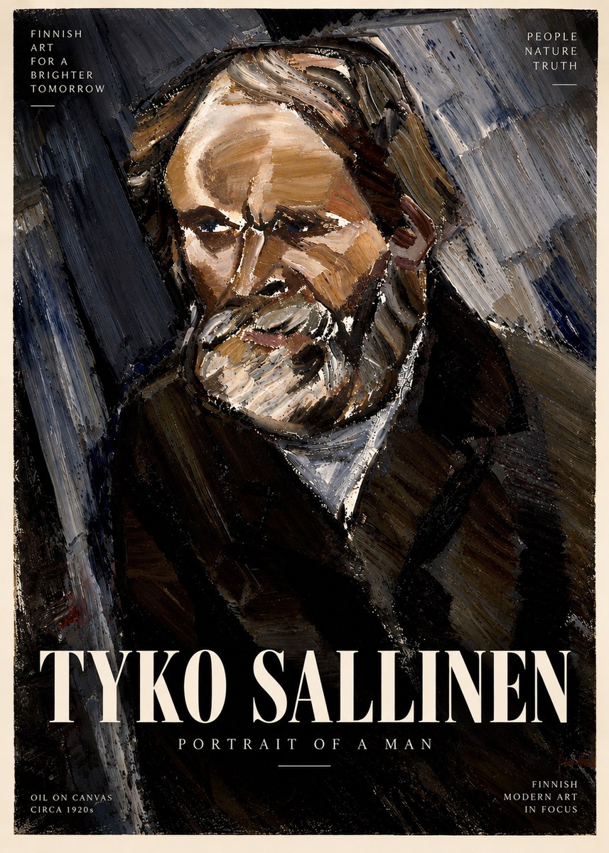 Tyko Sallinen Portrait of a Man III No4 - Affiche
