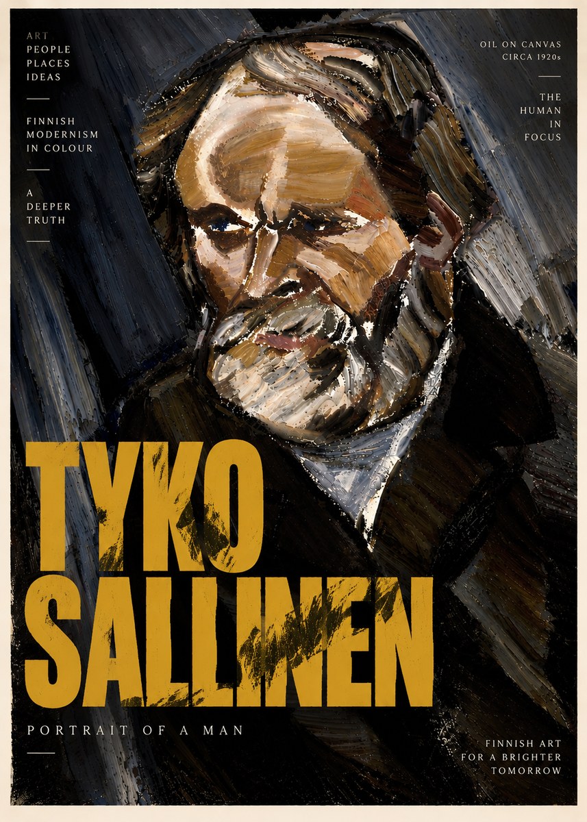 Tyko Sallinen Portrait of a Man III No5 - Affiche