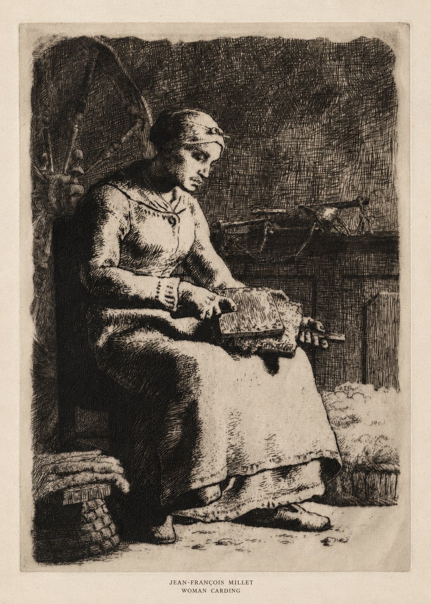 Jean-François Millet Woman Carding No5 - Affiche