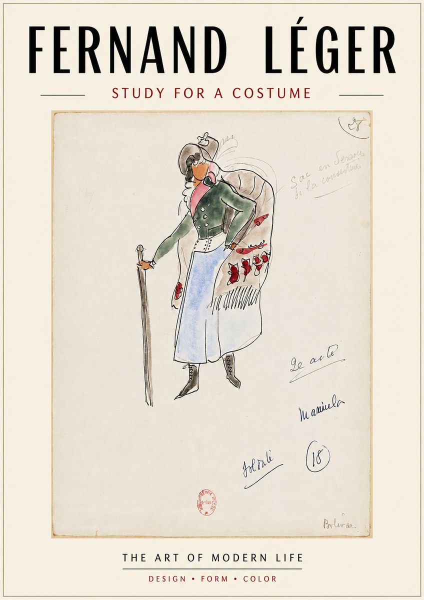 Fernand Léger Study for a Costume No4 - Affiche