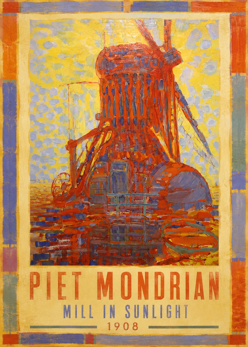 Piet Mondrian Mill in Sunlight No1 - Affiche