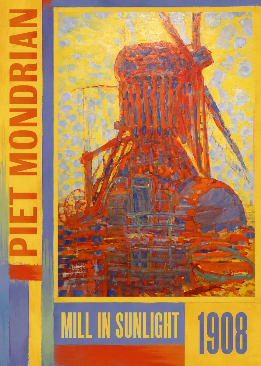 Piet Mondrian Mill in Sunlight No2 - Affiche