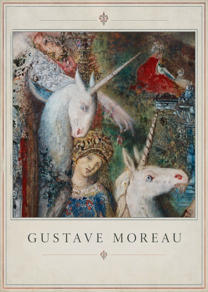 Gustave Moreau The Unicorns II No2 - Affiche