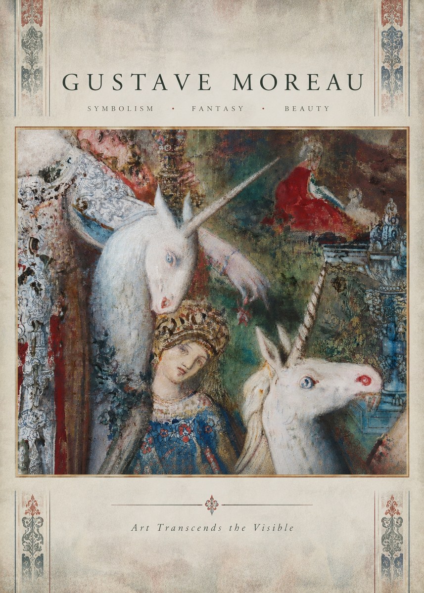 Gustave Moreau The Unicorns II No4 - Affiche