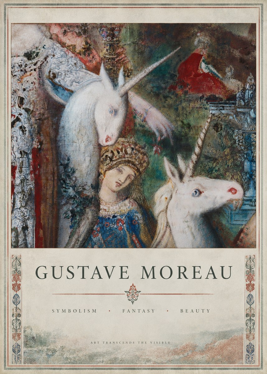 Gustave Moreau The Unicorns II No5 - Affiche