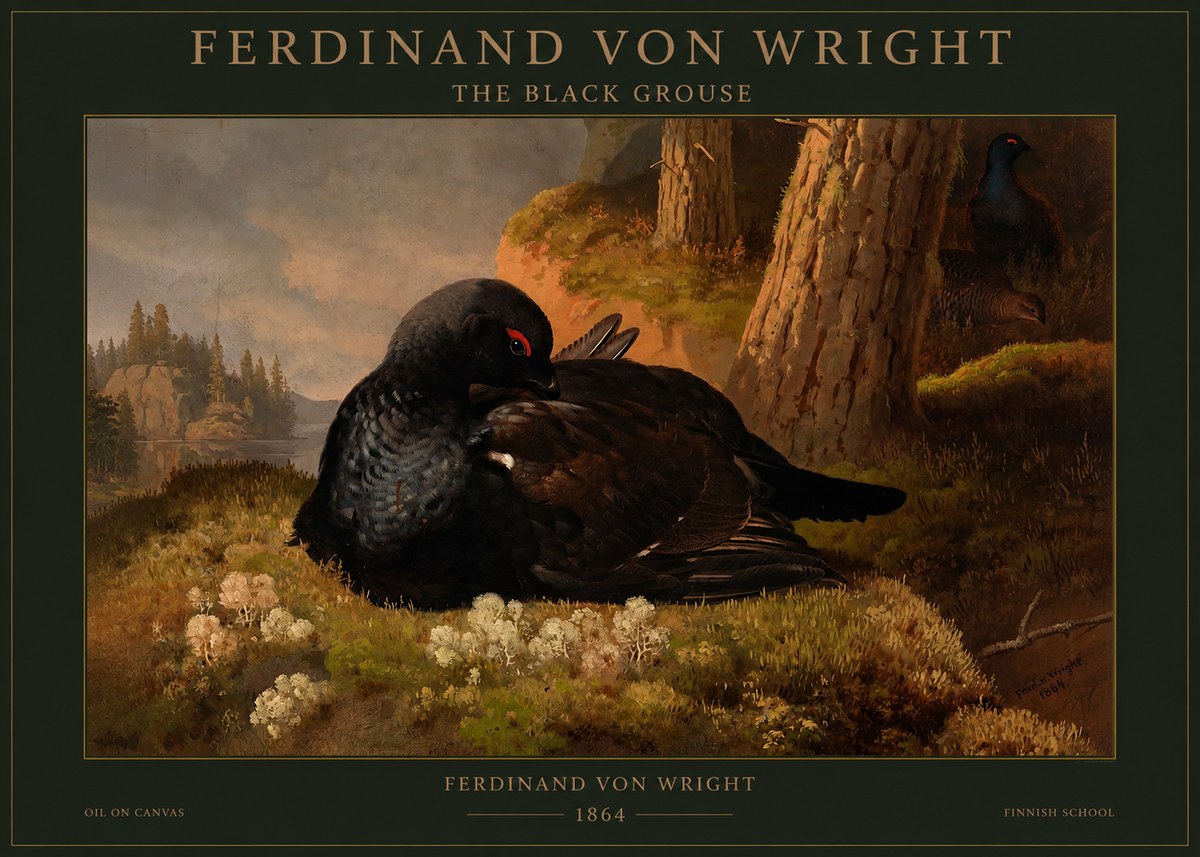 Ferdinand von Wright The Black Grouse No1 - Affiche