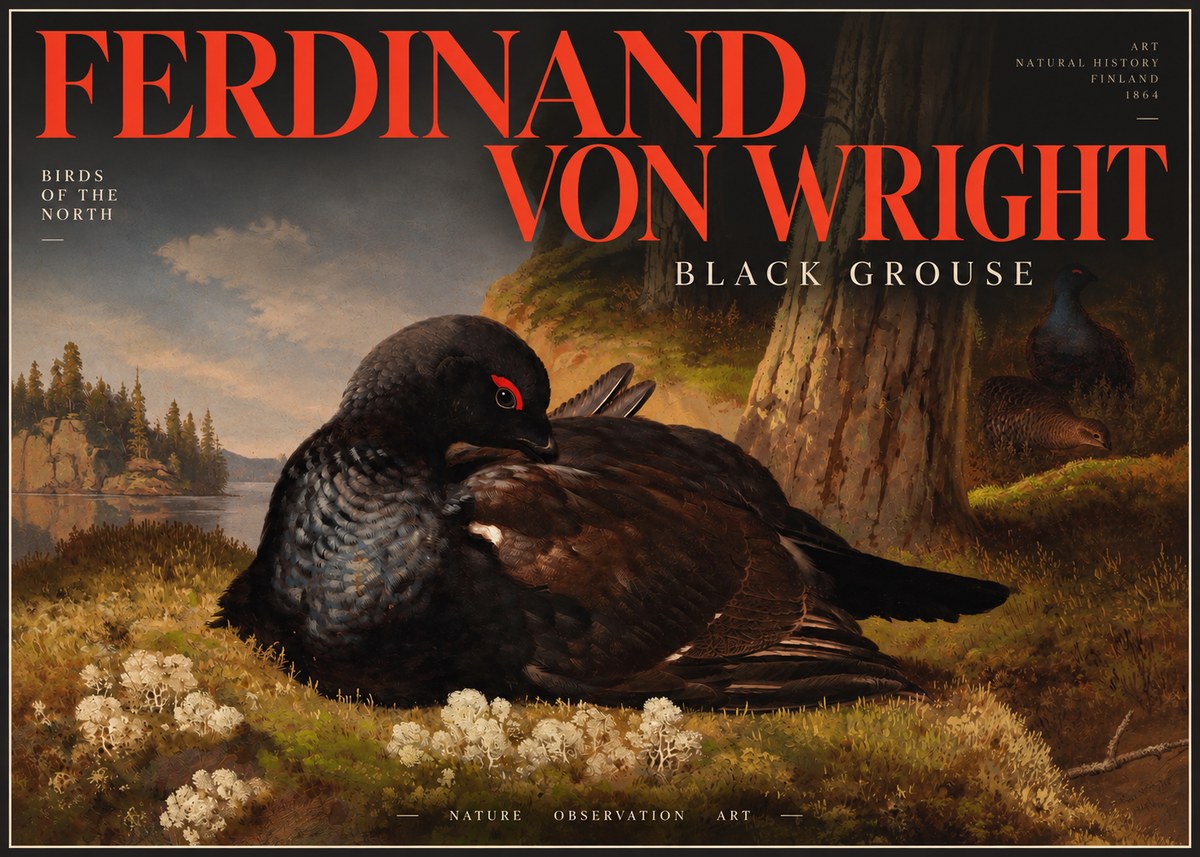 Ferdinand von Wright The Black Grouse No4 - Affiche