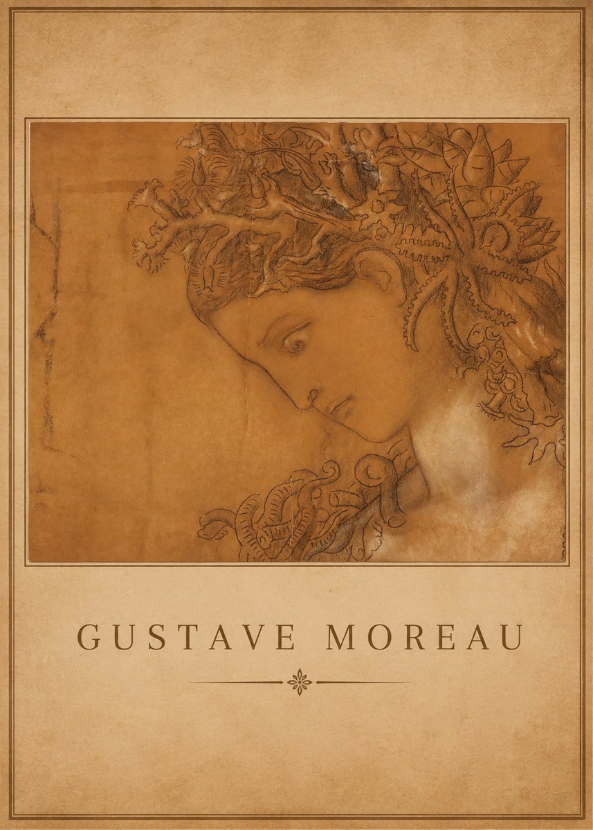 Gustave Moreau Head of a Woman No1 - Affiche