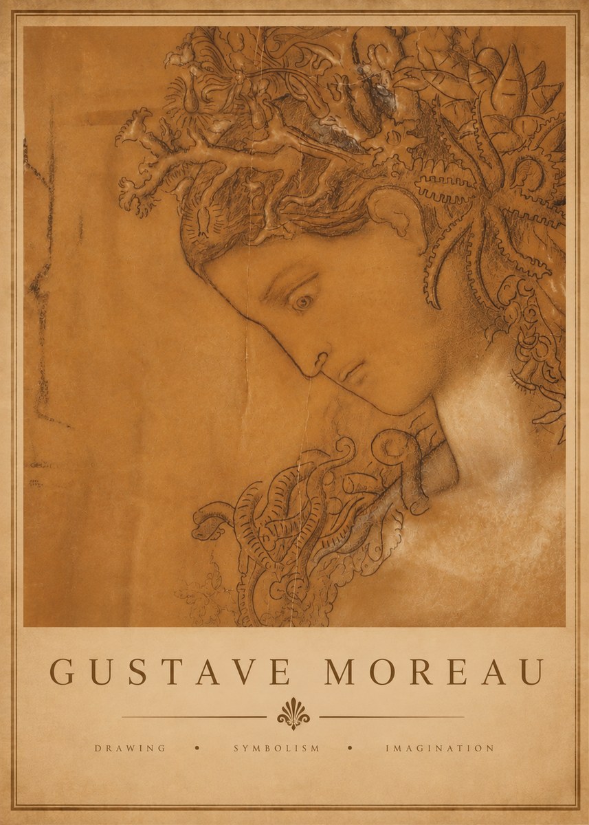Gustave Moreau Head of a Woman No4 - Affiche