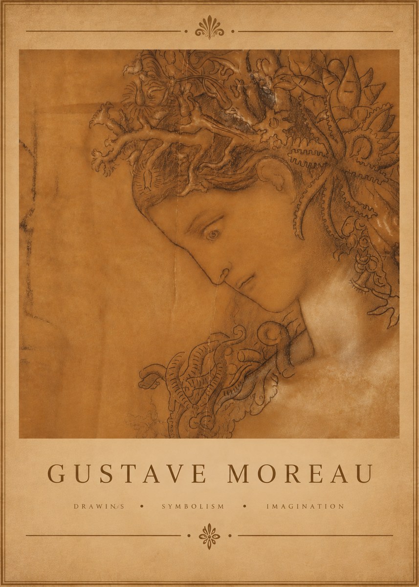 Gustave Moreau Head of a Woman No5 - Affiche