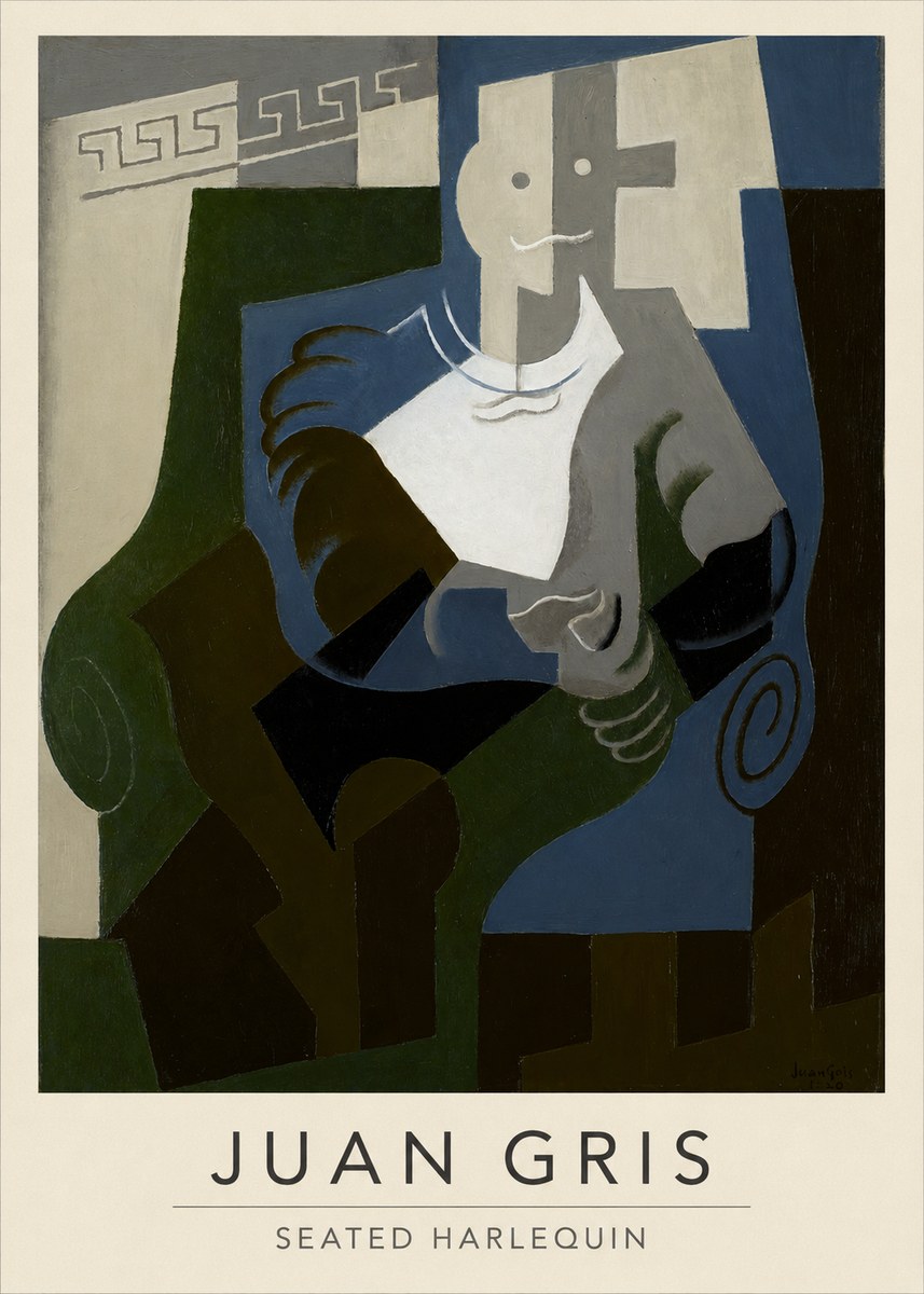 Juan Gris Seated Harlequin No2 - Affiche