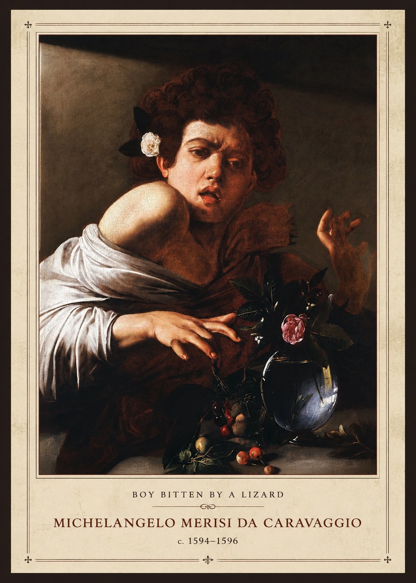 Michelangelo Merisi da Caravaggio Boy Bitten by a Lizard No1 - Affiche