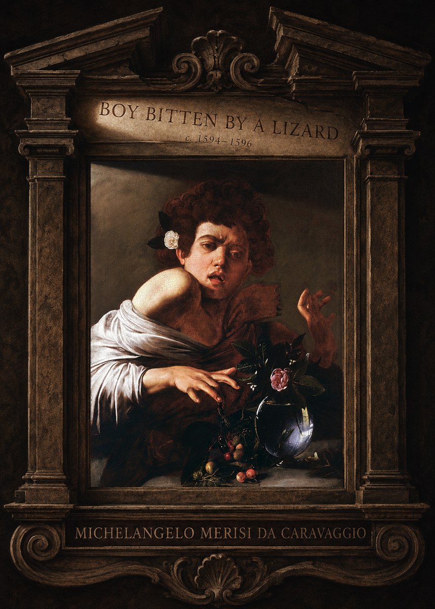 Michelangelo Merisi da Caravaggio Boy Bitten by a Lizard No4 - Affiche