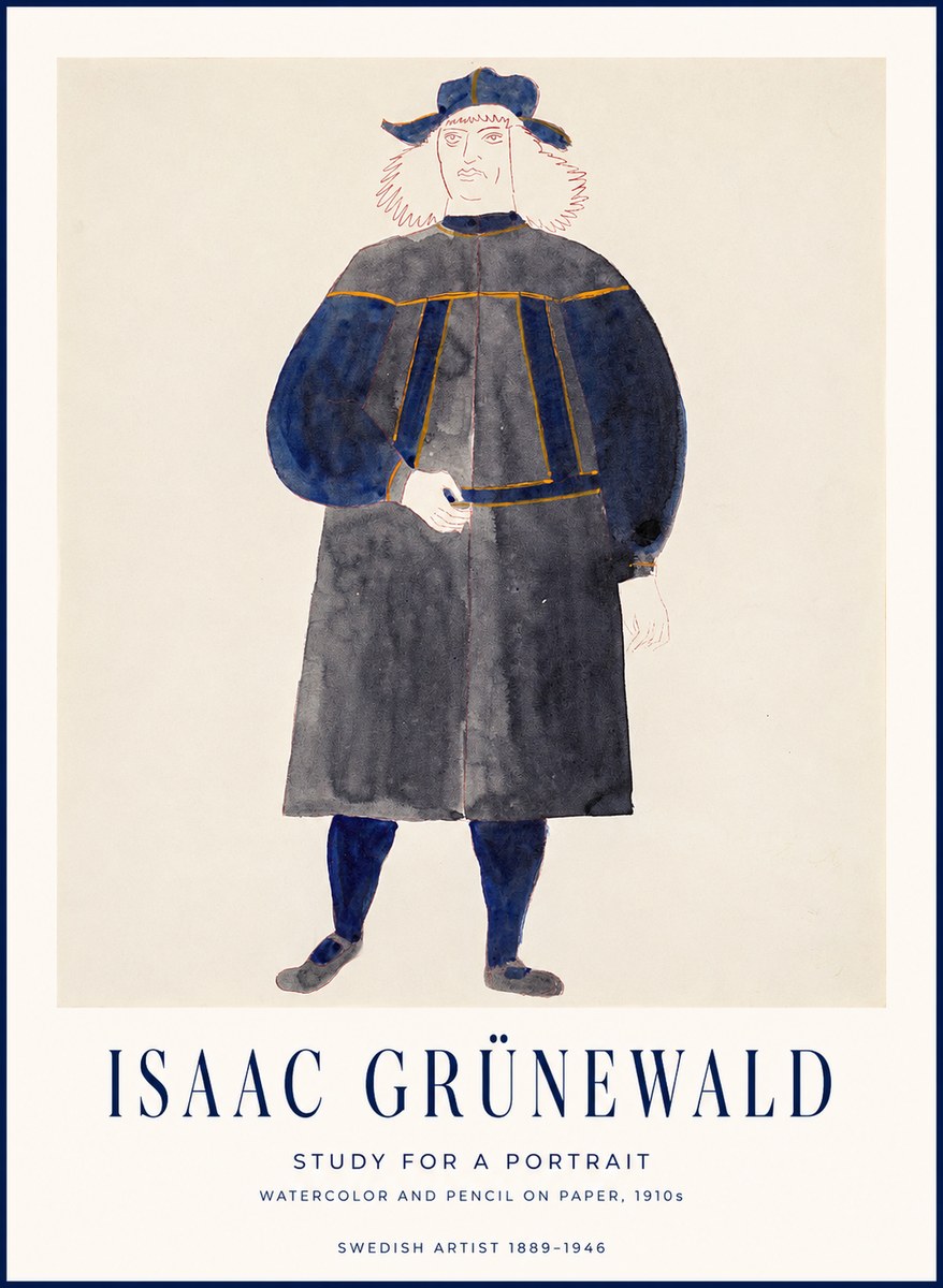 Isaac Grünewald Study for a Portrait No1 - Affiche