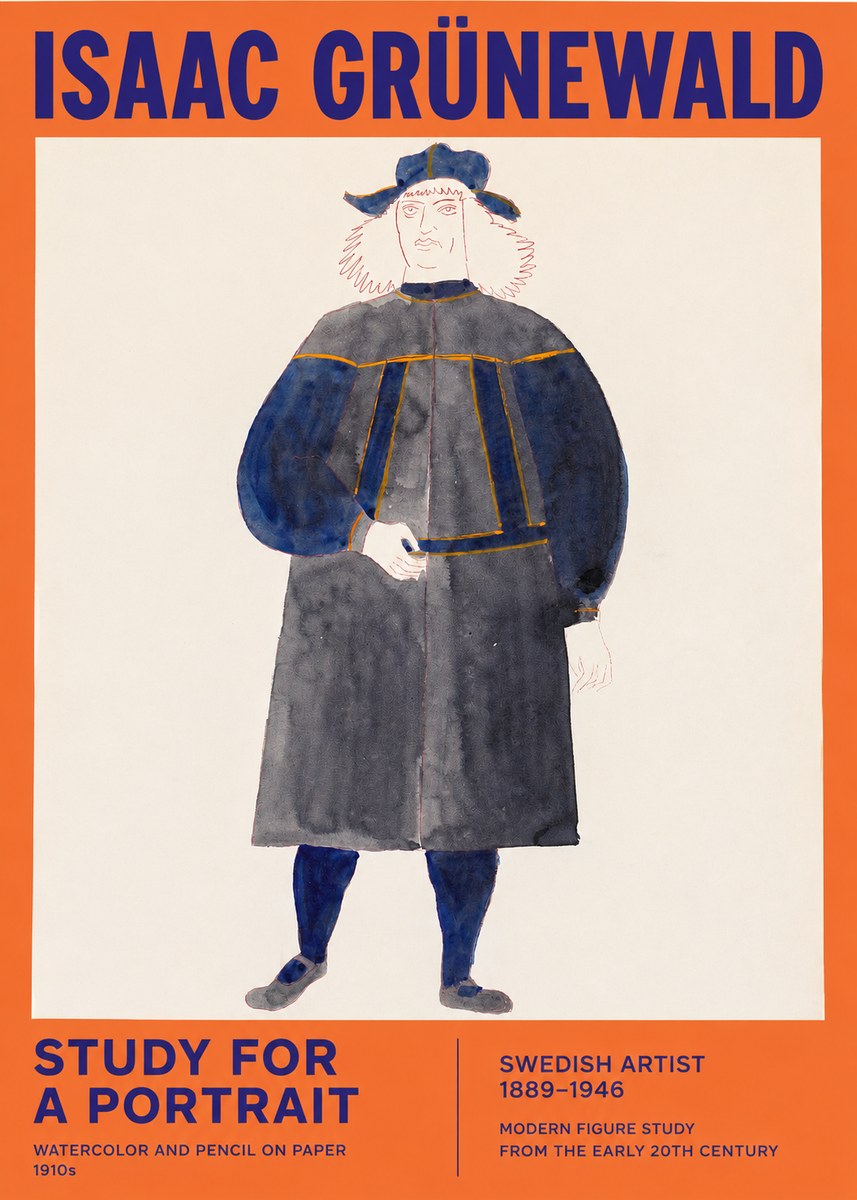 Isaac Grünewald Study for a Portrait No2 - Affiche