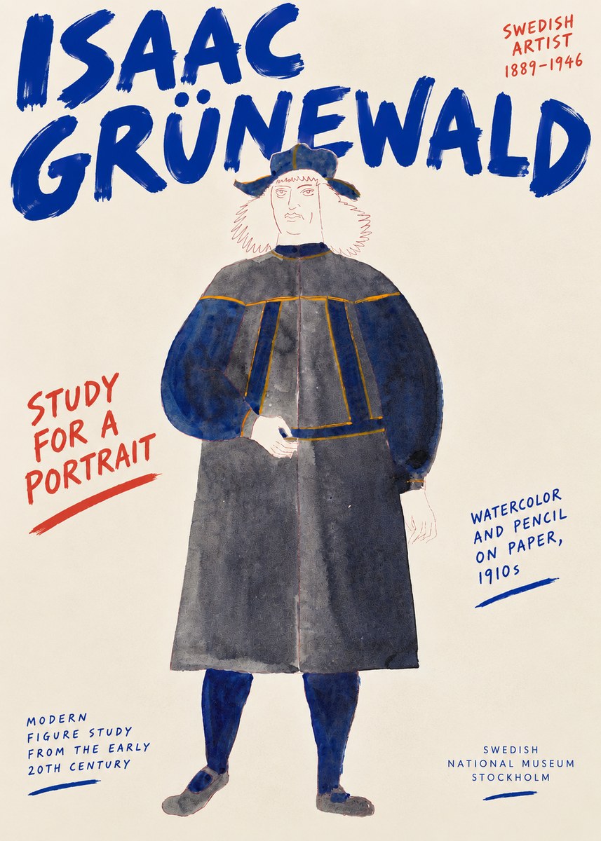 Isaac Grünewald Study for a Portrait No5 - Affiche