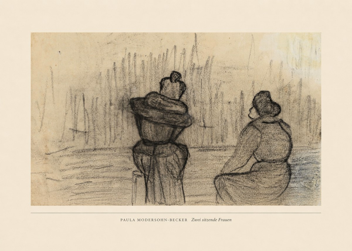 Paula Modersohn-Becker Zwei Sitzende Frauen No6 - Affiche