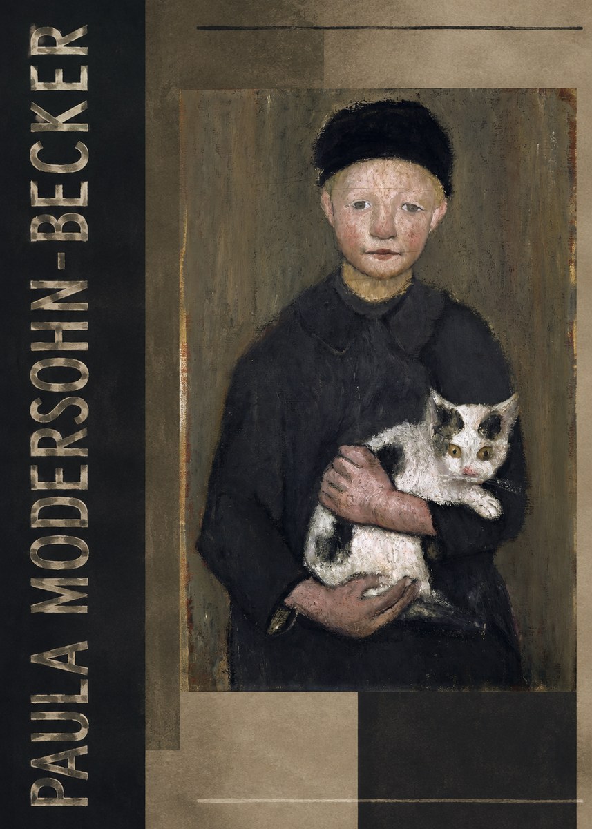 Paula Modersohn-Becker Girl with Cat No2 - Affiche