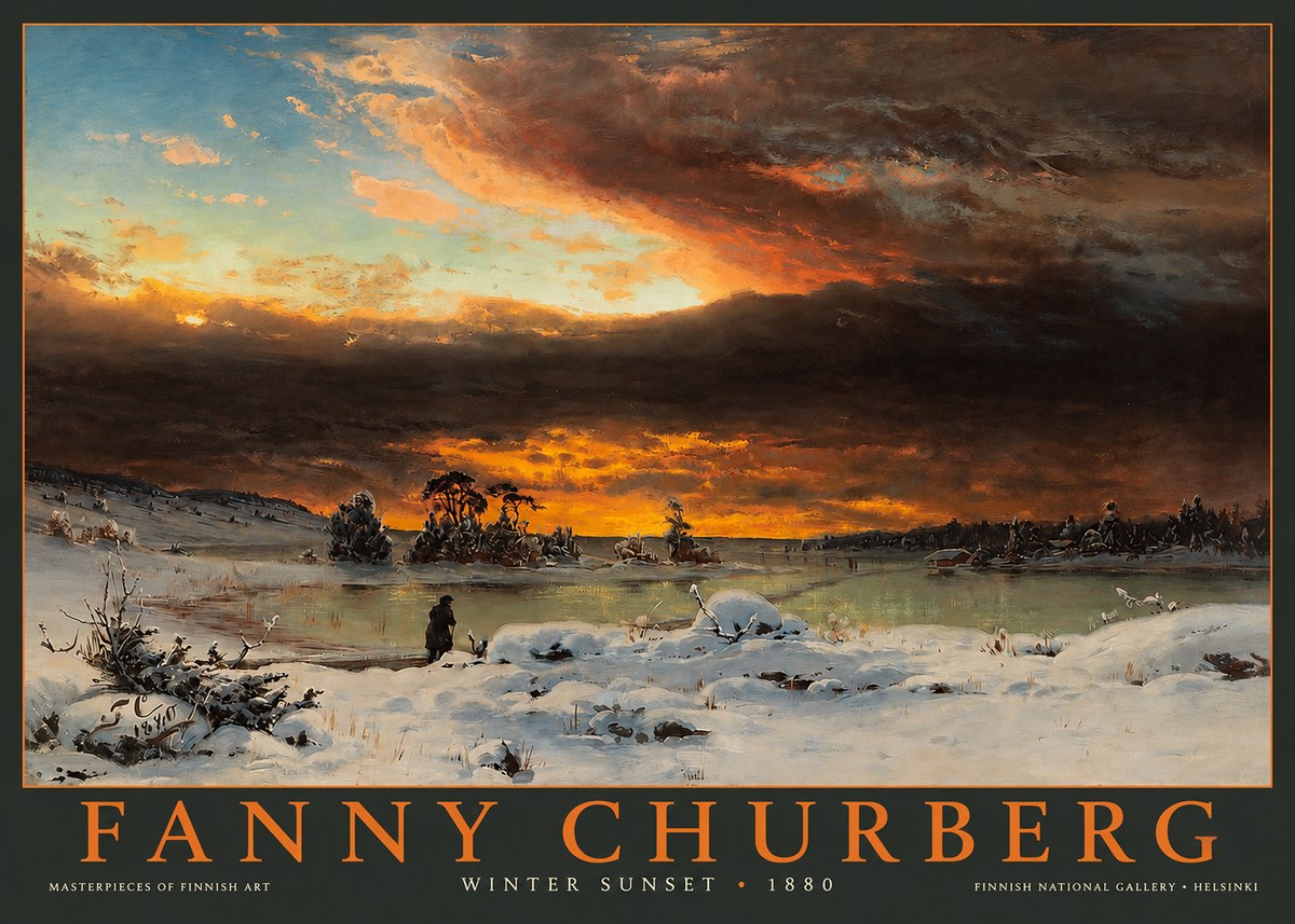 Fanny Churberg Winter Sunset No2 - Affiche