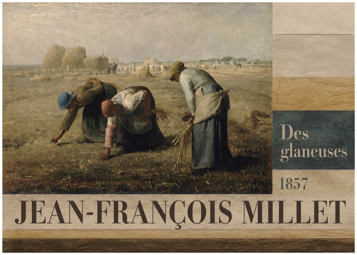 Jean-François Millet Des Glaneuses No4 - Affiche