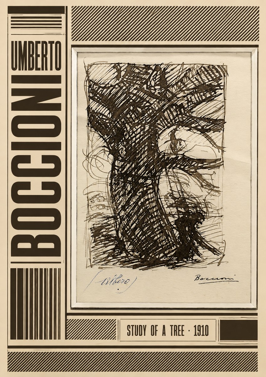 Umberto Boccioni Study of a Tree No4 - Affiche