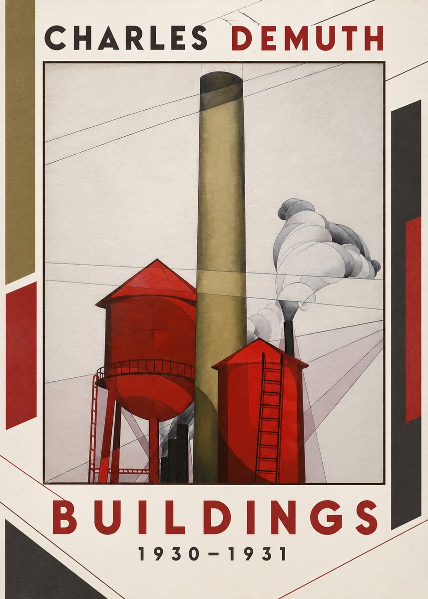 Charles Demuth Buildings No1 - Affiche