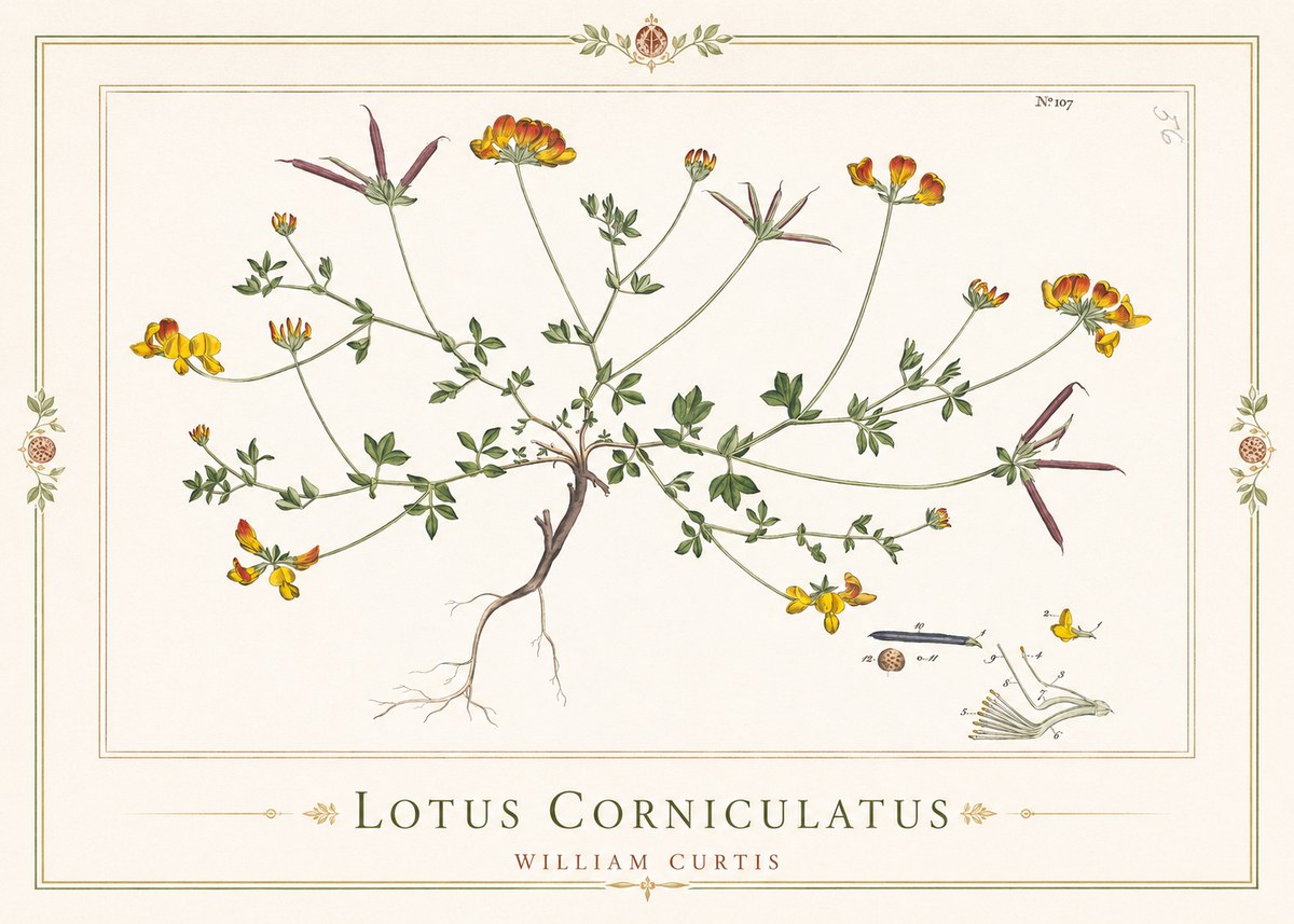William Curtis Lotus Corniculatus I No1 - Affiche