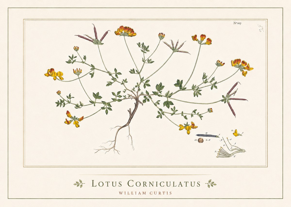 William Curtis Lotus Corniculatus I No5 - Affiche