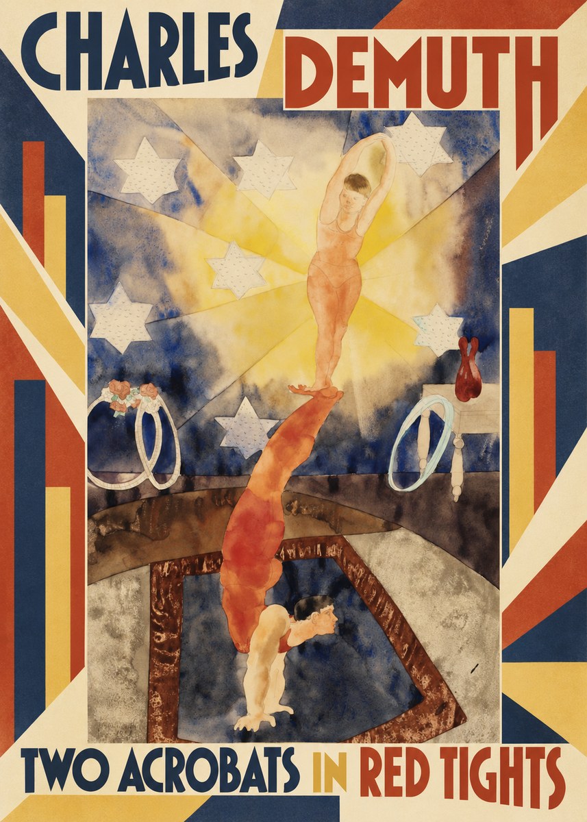 Charles Demuth Two Acrobats in Red Tights No5 - Affiche