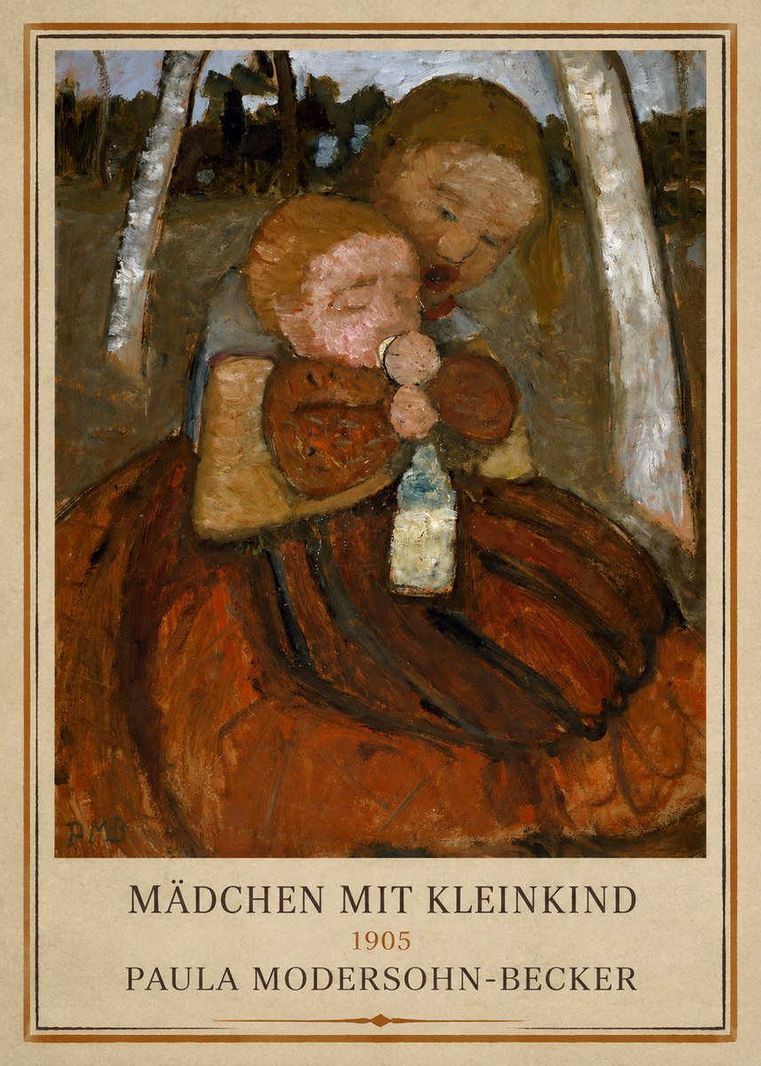 Paula Modersohn-Becker Mädchen Mit Kleinkind I No1 - Affiche