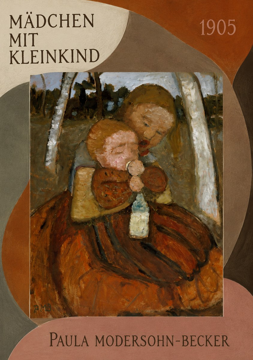 Paula Modersohn-Becker Mädchen Mit Kleinkind I No3 - Affiche
