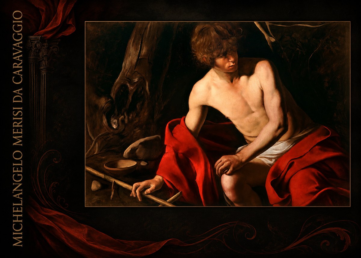 Michelangelo Merisi da Caravaggio John the Baptist (Youth with a Ram) No3 - Affiche