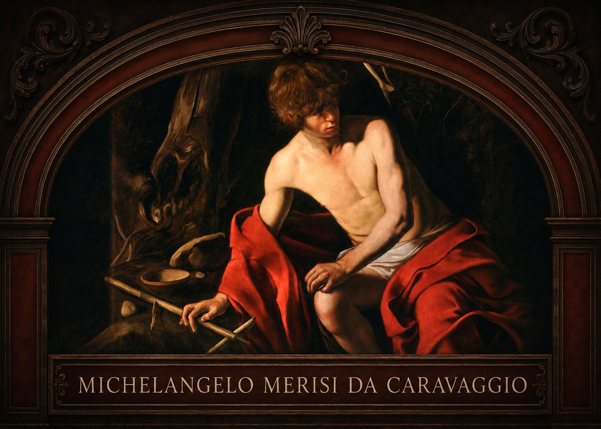 Michelangelo Merisi da Caravaggio John the Baptist (Youth with a Ram) No5 - Affiche