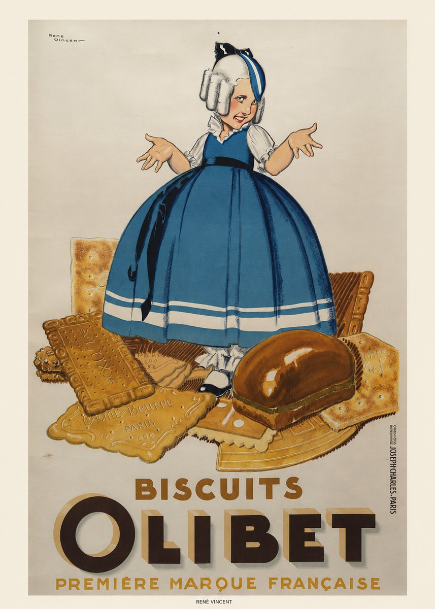 René Vincent Biscuits Olibet No6 - Affiche