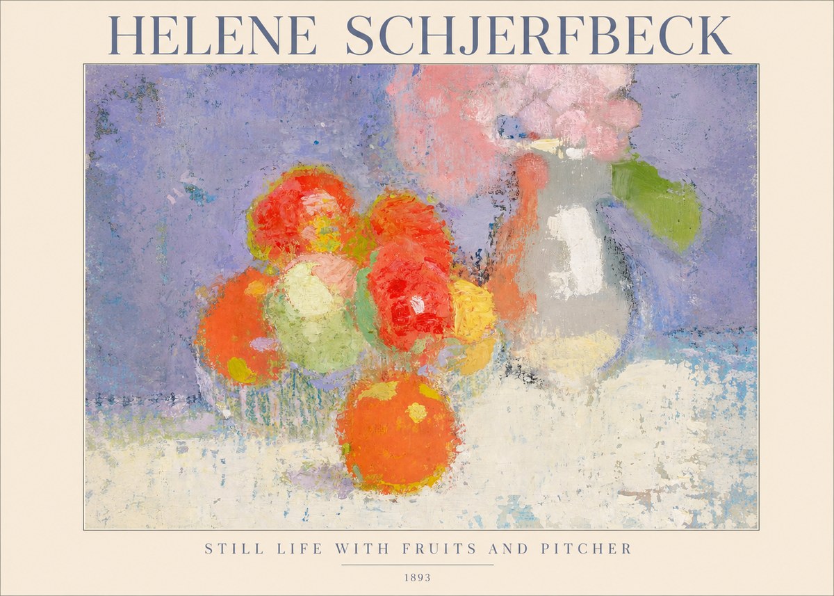 Helene Schjerfbeck Still Life with Fruits and Pitcher No1 - Affiche