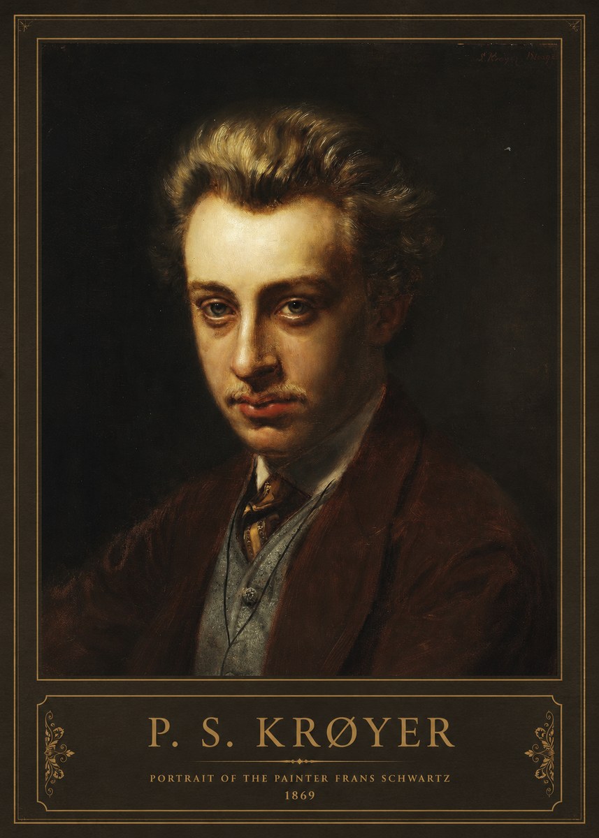 P.S. Krøyer Portrait of the Painter Frans Schwartz No2 - Affiche