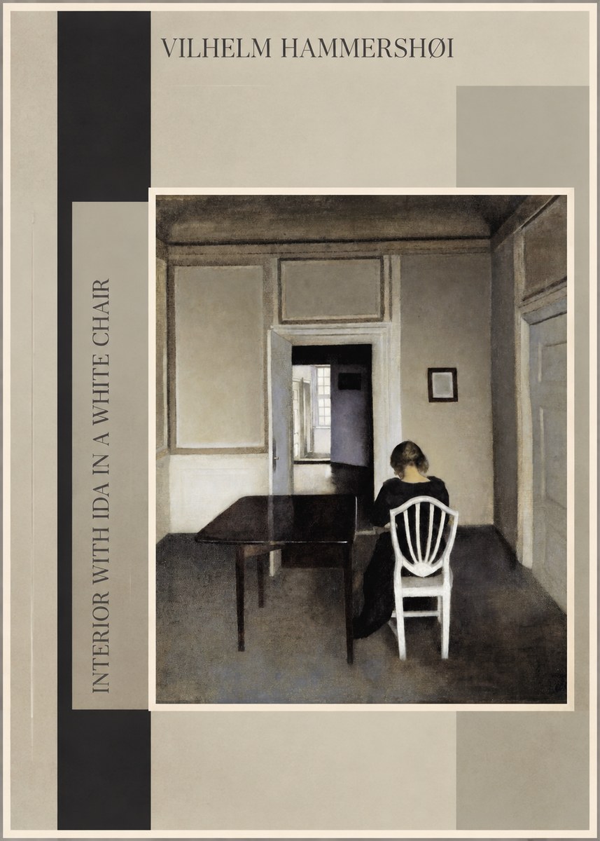 Vilhelm Hammershøi Interior with Ida in a White Chair No3 - Affiche